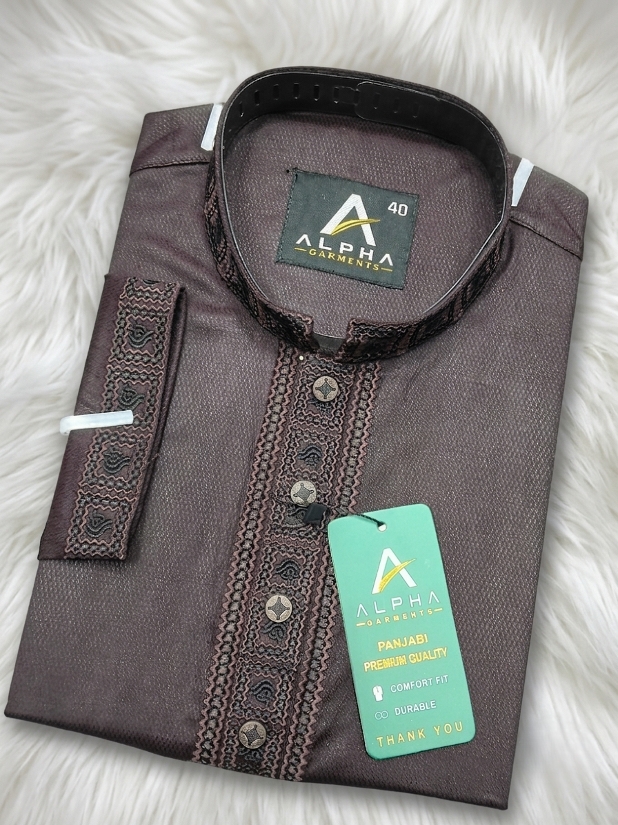 Premium Luxury Cotton Embroidered Punjabi-103A