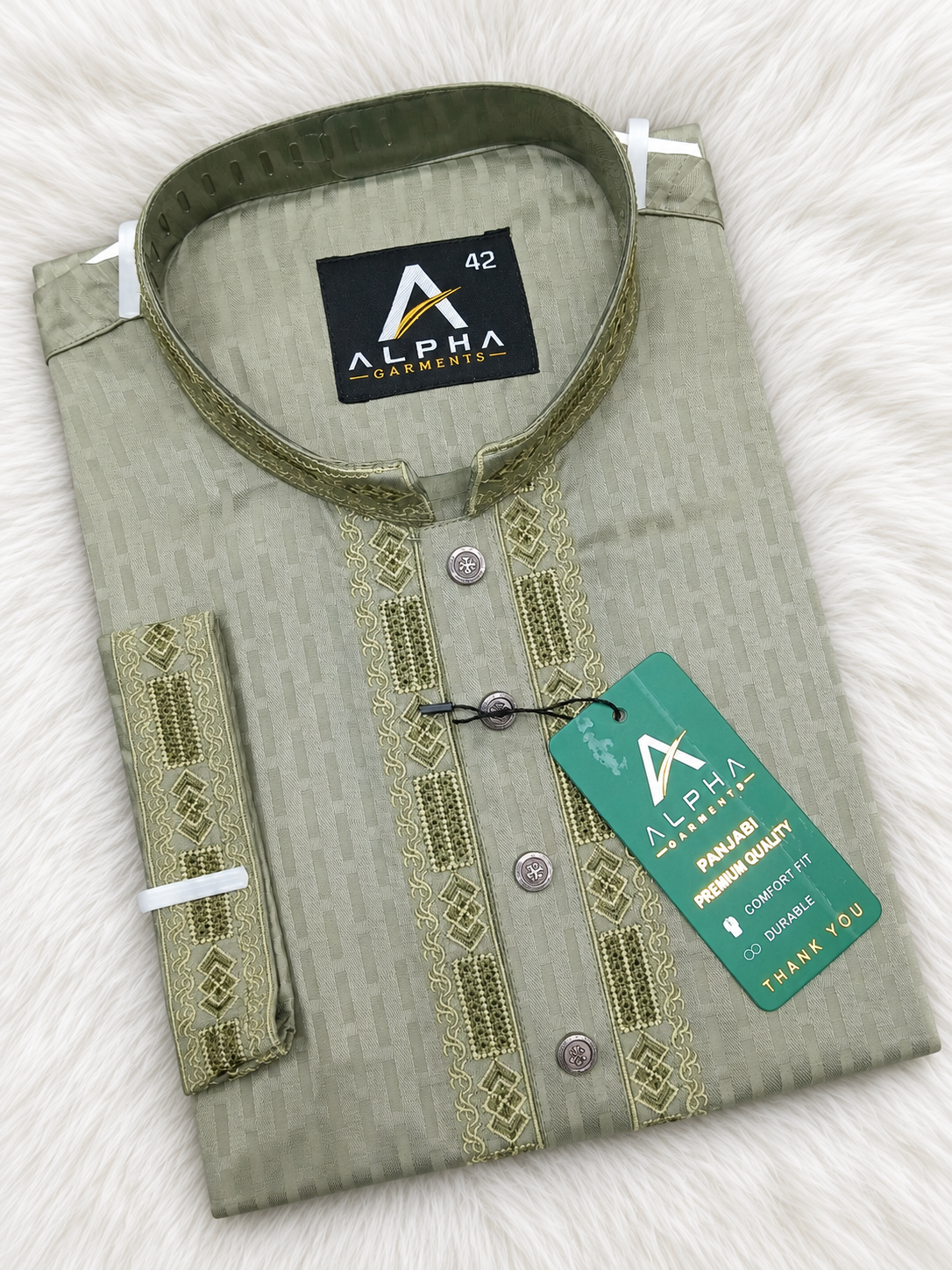 Premium Luxury Cotton Embroidered Punjabi-104A